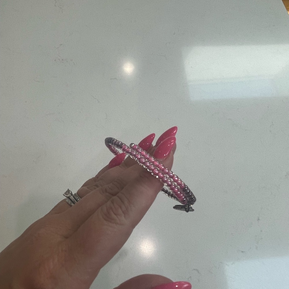 Alex and Ani bracelet pink and silver